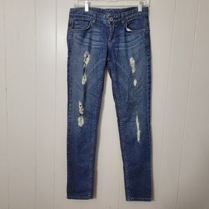 A/X Armani Exchange Women’s Skinny Leg Low Rise Embroidered Jeans Size 0